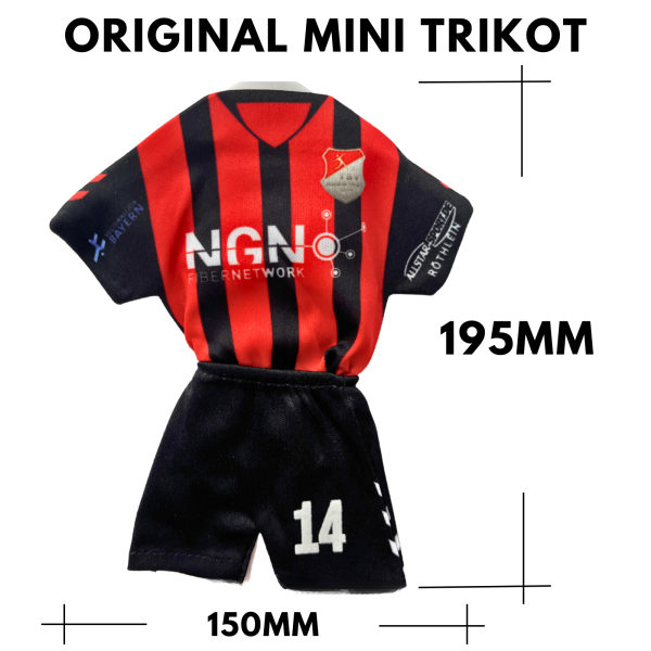 Aubstadt Mini Auto Trikot Schwarz Rot mit Logo, Rückennumer vorne und Name hinten
